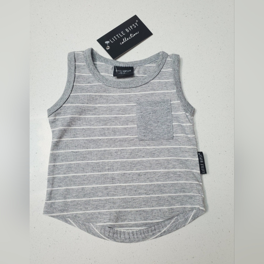 Little Bipsy 0-3m NWT tank top grey